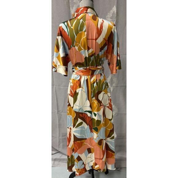 Zara Tortoiseshell Belted Shirt Dress Woman’s Size Small Abbott Elementary NWT - Picture 6 of 12